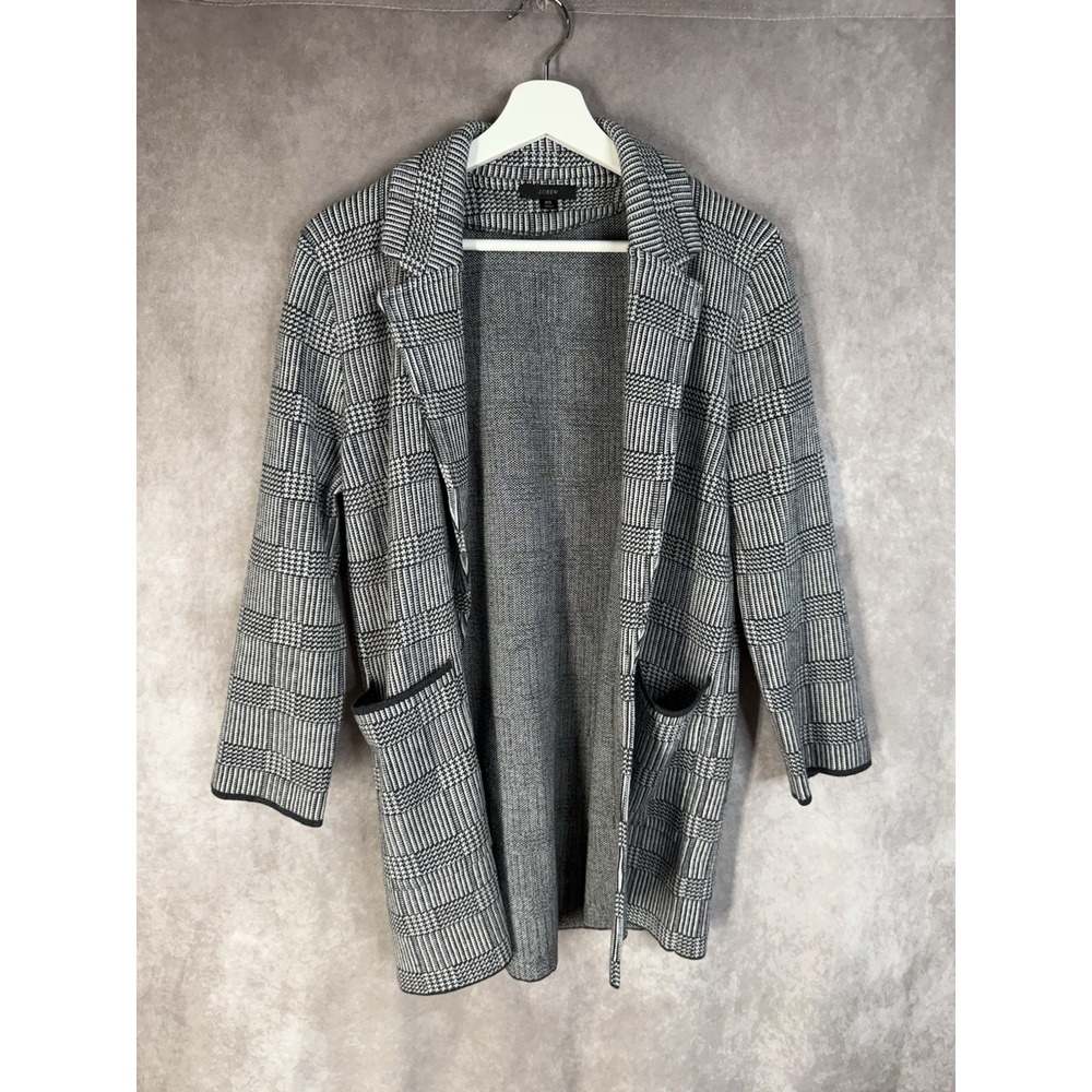 J. Crew Sophie Open-Front Sweater-Blazer In Glen Plaid Women's Size XS